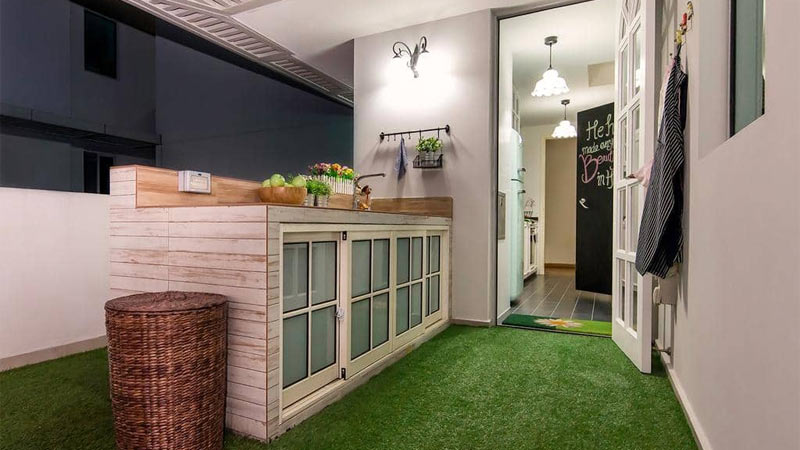 چمن مصنوعی آشپزخانه - خانه بلوک